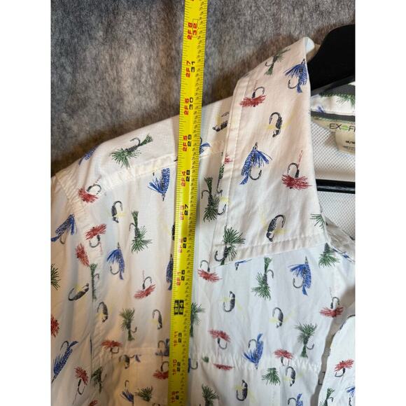 ExOfficio Mens Estacado Short-Sleeve Fishing AOP Button Up Vented Back - Med - Picture 10 of 10